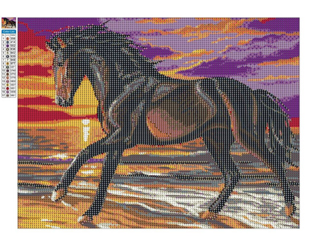 Diamantstickerei ohne Rahmen Bucephalus das Pferd auf der Flucht 30x40 Diamantmosaik 5D