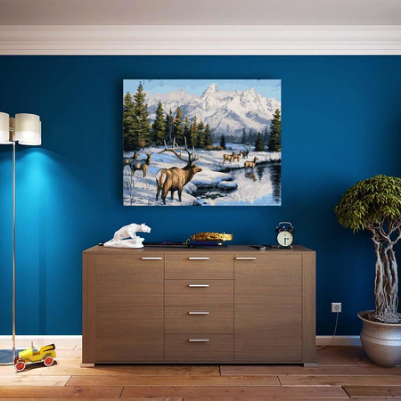 Hirsch im Winter 50x65 Malen nach Zahlen