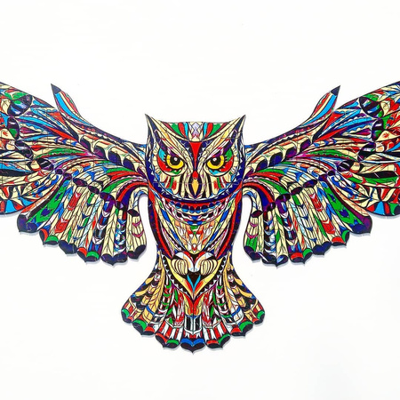 WOOD PUZLE Holzpuzzle Eule 155 Stk. Größe 476-266 mm