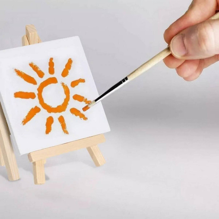 2x kleine Staffelei + 2x Mini-Malleinwand 7x7cm