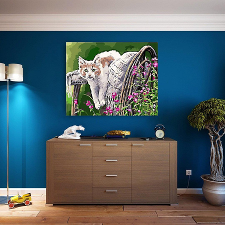 Katze in Blumen Malen nach Zahlen