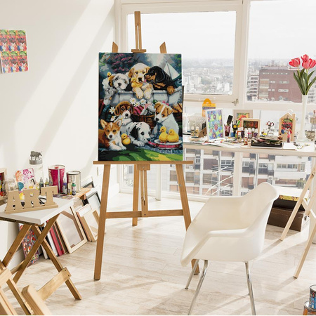 Gruppe von Welpen Malen nach Zahlen