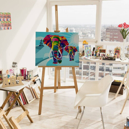 Bunte Elefanten Einfache Malerei nach Zahlen