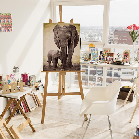 Elefantenfamilie Malen nach Zahlen