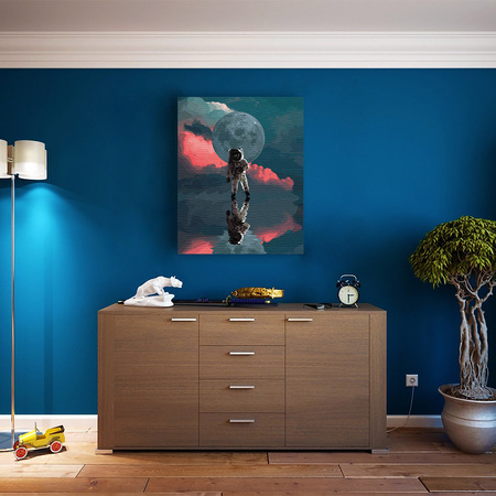 Ein Astronaut im Spiegelbild Malen Nach Zahlen