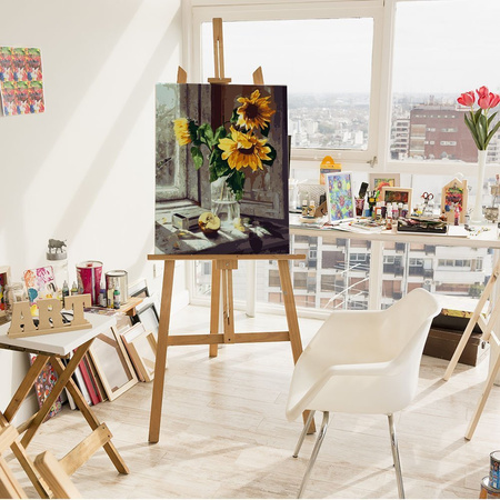 Sonnenblume auf der Fensterbank Malen Nach Zahlen