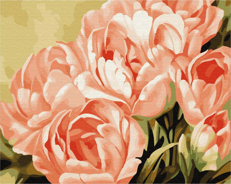 Rosa Rosen, die durch Zahlen malen