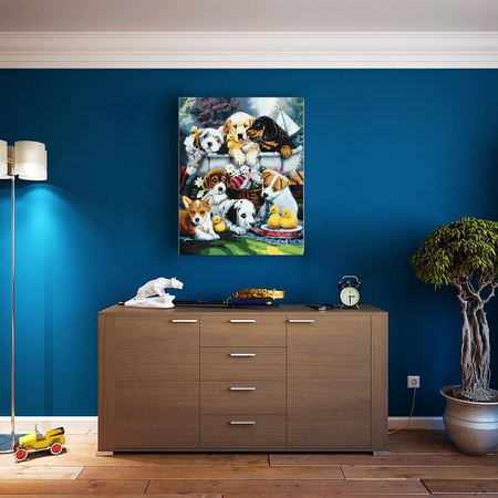 Gruppe von Welpen Malen nach Zahlen