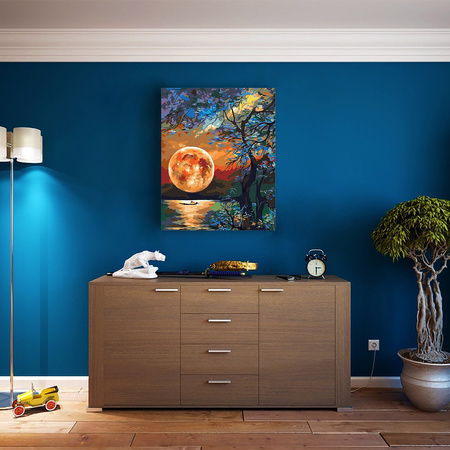 Mond über dem See Malen Nach Zahlen