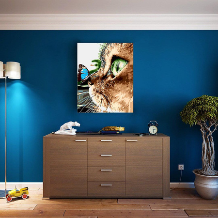 Katze und Schmetterling Malen Nach Zahlen