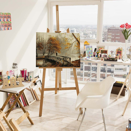 Eine Brücke im Herbstpark Malen Nach Zahlen