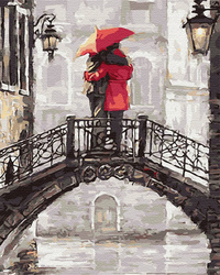 Liebespaar auf einer Brücke Malen Nach Zahlen