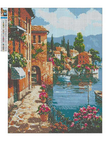 Diamantstickerei ohne Rahmen Küste 30x40 Diamantmosaik 5D