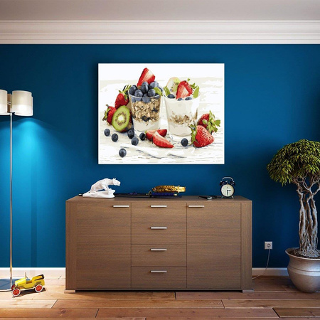 Müsli mit Joghurt. Malen nach Zahlen