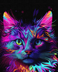 Neonporträt einer Katze Malen Nach Zahlen
