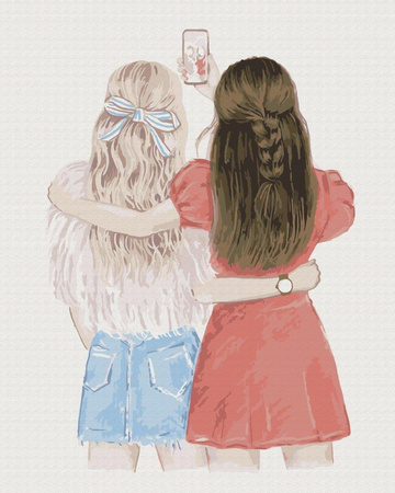 Mädchen Selfie Malen nach Zahlen