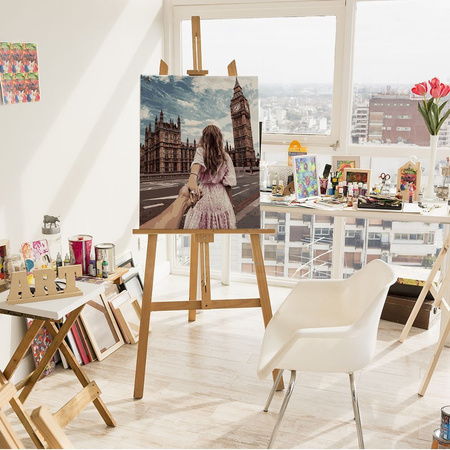 Ein Mädchen führt ihn an der Hand – Big Ben Malen Nach Zahlen