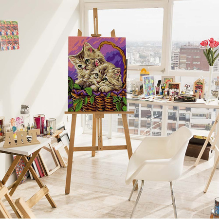 Kätzchen im Korb 30x40 Malen nach Zahlen
