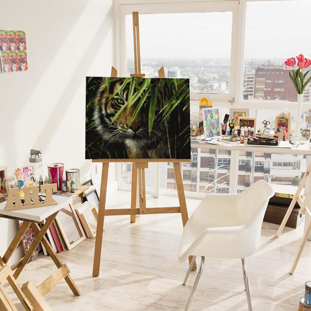 Ein Blick von grünen Augen. Malen nach Zahlen