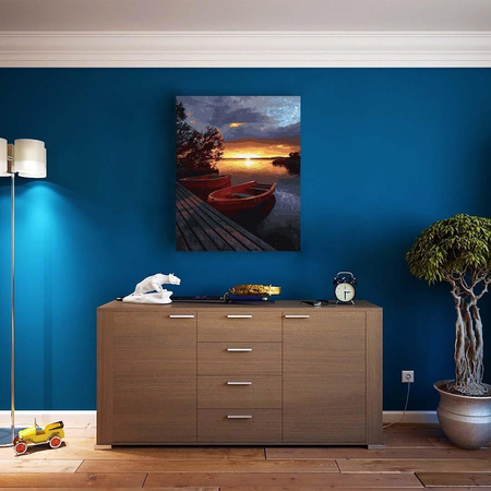 Sonnenuntergang über dem Wasser Malen nach Zahlen