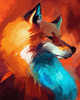 Abstrakter Fuchs in leuchtenden Farben Malen Nach Zahlen