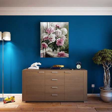 Strauß Pfingstrosen Malen nach Zahlen