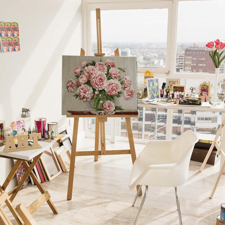 Üppige Pfingstrosen Malen nach Zahlen