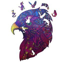 Holzpuzzle Der Freiheitsfalke mit tierischen Elementen 152 stk. 34x25cm