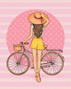 Mädchen mit Fahrrad Malen nach Zahlen