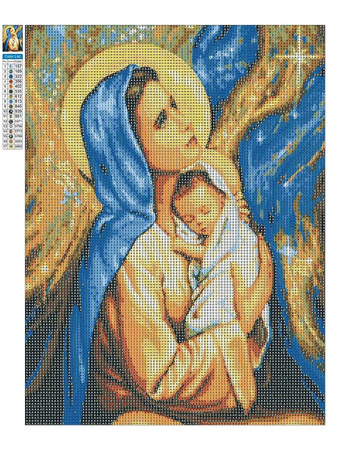 Diamantstickerei ohne Rahmen Heilige Maria Weihnachten 30x40 Diamantmosaik 5D