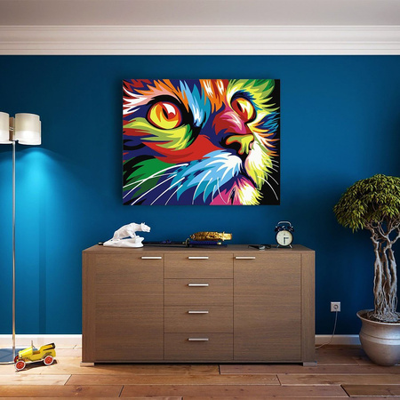 Bunte Katze 40x30 Malen nach Zahlen