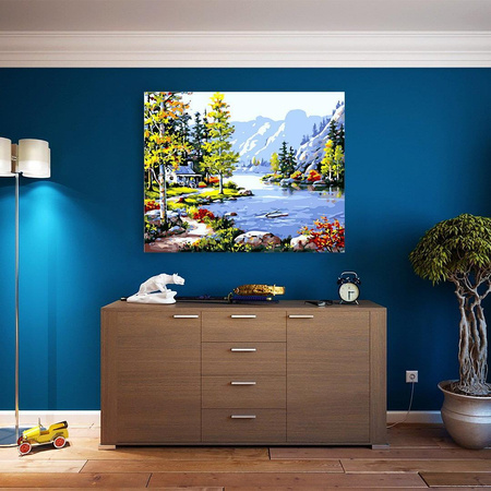 Haus in den Bergen Malen nach Zahlen