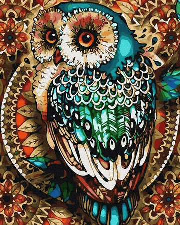 Eule Ornament 50x65cm Malen nach Zahlen