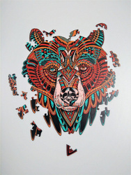 WOOD PUZLE Holzpuzzles für Erwachsene Bär 95 el. Größe 360х300 mm