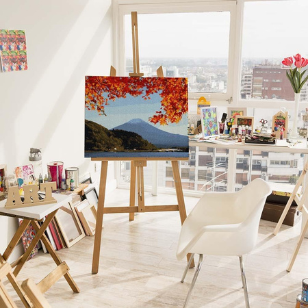 Mount Fuji im Herbst bei Sonnenaufgang am Kawaguchiko-See Malen nach Zahlen