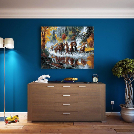 Wilde Pferde, die nach Zahlen malen