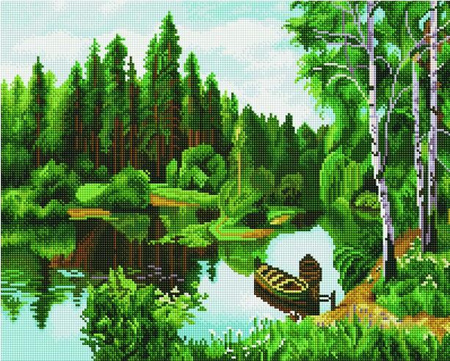 5D Forest Bay Diamant Stickmosaik 40x50 cm