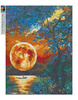 Diamantstickerei ohne Rahmen Mond über dem See 30x40 Diamantmosaik 5D