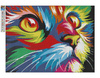 Diamant-Stickerei ohne Rahmen, bunte Katze, 30 x 40, Diamant-Mosaik 5D