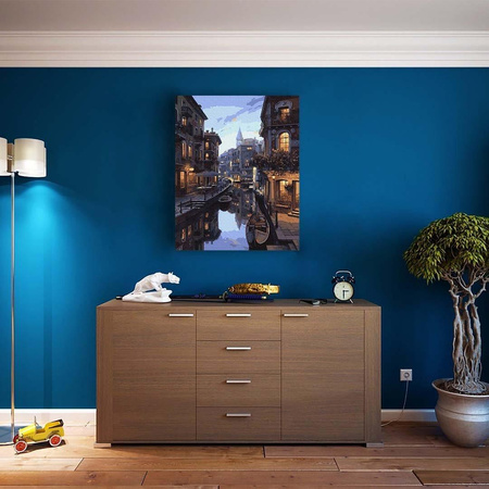 Venedig bei Nacht Malen nach Zahlen ohne Rahmen