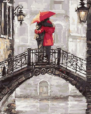 Liebespaar auf einer Brücke Malen Nach Zahlen