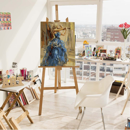 Ein Geiger im blauen Kleid Malen Nach Zahlen