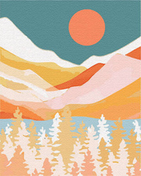 Berge und Wald (einfach) Malen Nach Zahlen