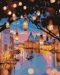 Venice Nachttischlampen Malen nach Zahlen ohne Rahmen
