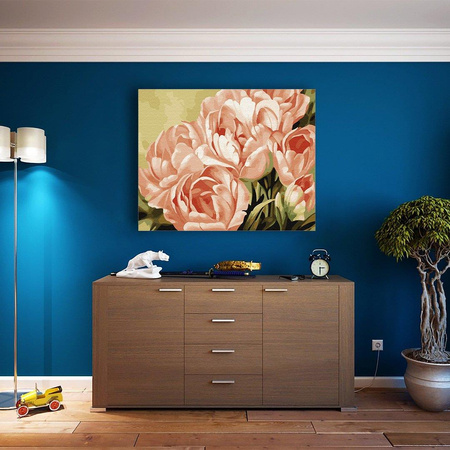 Rosa Rosen, die durch Zahlen malen