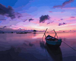 Boot im Licht der Dämmerung Malen Nach Zahlen