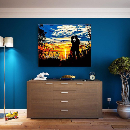 Paar bei Sonnenuntergang Malen nach Zahlen