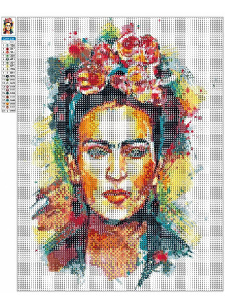 Diamantstickerei ohne Rahmen Frida Kahlo - Decoupage 30x40 Diamantmosaik 5D