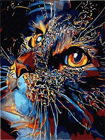 Diamant-Stickerei ohne Rahmen, magische Katze, 30 x 40, Diamant-Mosaik 5D