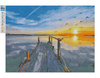 Diamantstickerei ohne Rahmen Sonnenuntergang über dem Meer 30x40 Diamantmosaik 5D